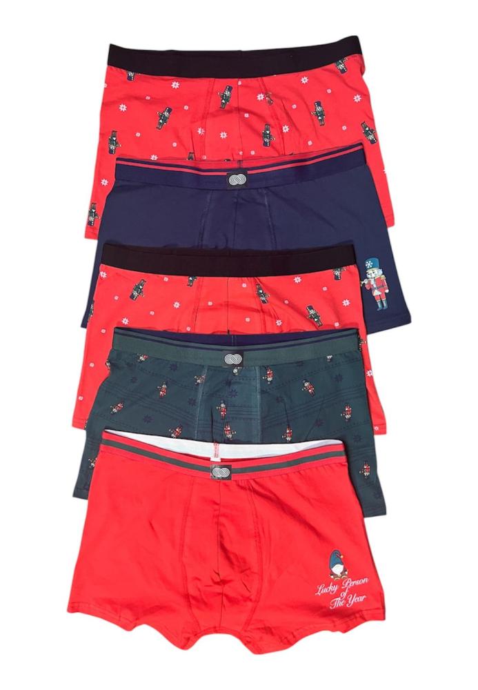 Boxeri barbati de Craciun, imprimeu emoji craciun,culoare diversificata,En-gros